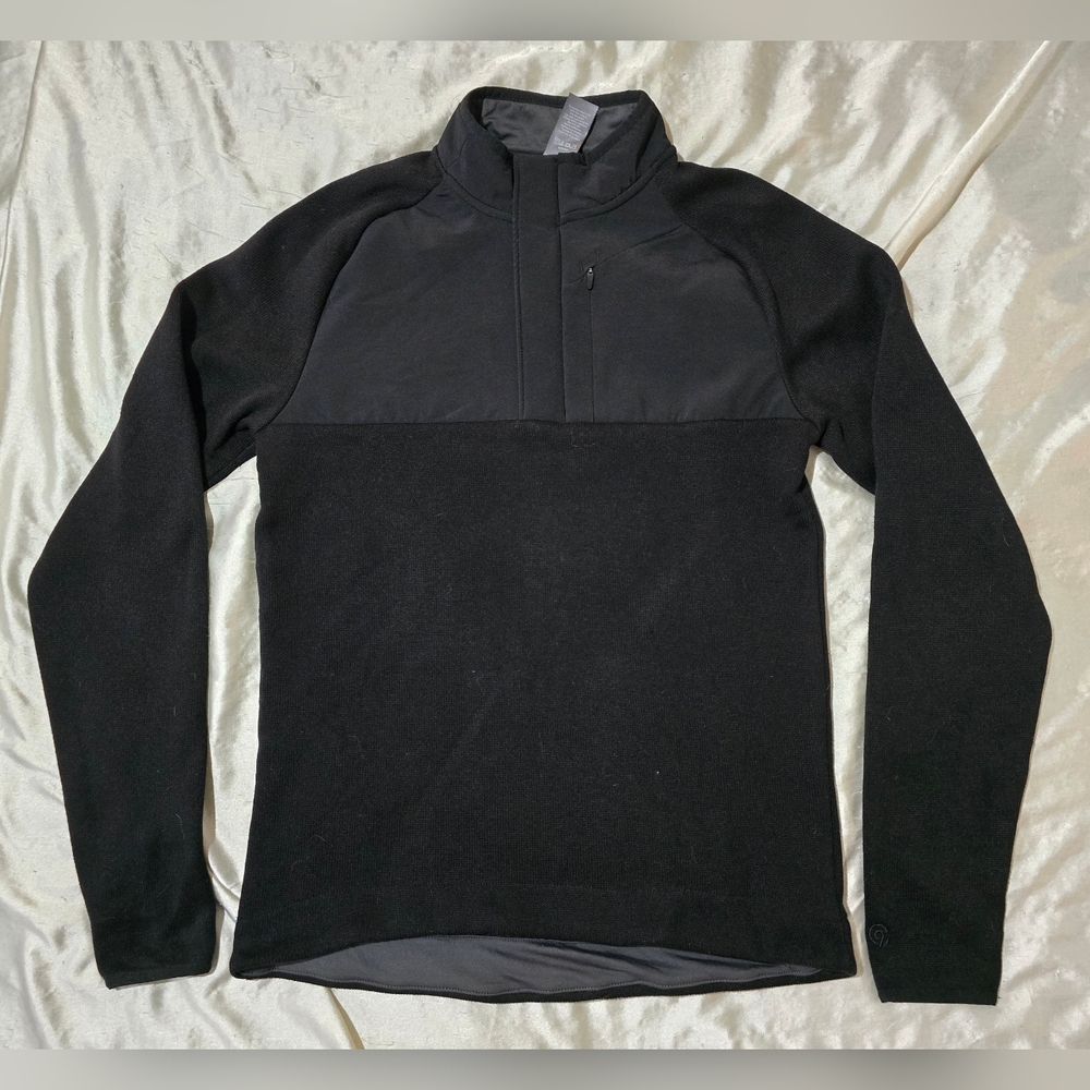 EUC Men’s C9 By Champion Black Knit 1/4 Zip Fleece Lined Jacket